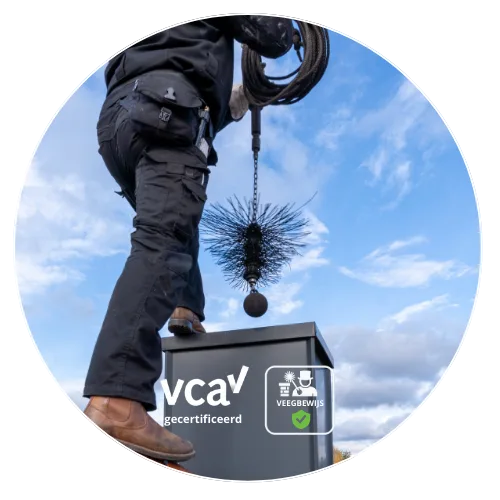 Schoorsteenveger in Volendam VCA gecertificeerd en veegbewijs